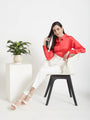 Women'S Luxury Banana Crepe Off White Straight Fit Flap Pocket Trouser