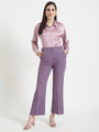 Women'S Luxury Banana Crepe Burlwood Flared Trouser Slash Pocket