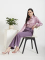 Women'S Luxury Banana Crepe Burlwood Flared Trouser Slash Pocket