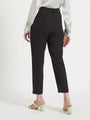 Women'S Luxury Banana Crepe Black Skin Fit Multi Pleated Trouser