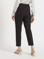 Women'S Luxury Banana Crepe Black Skin Fit Multi Pleated Trouser