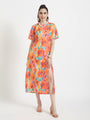 Premium American Crepe Digital Print Maxi Dress With Slash Pocket