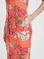 Luxury Cambric Digital Print Front Slit Body Con Dress With Slash Pocket