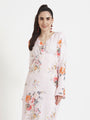 Luxury Satin Digital Print Maxi Dress With Slash Pocket