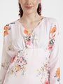 Luxury Satin Digital Print Maxi Dress With Slash Pocket