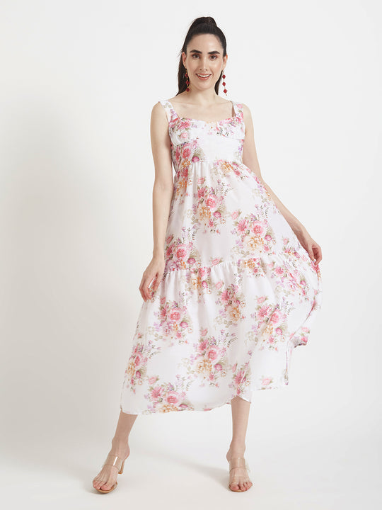 Premium Muslin Digital Print Maxi Dress With Slash Pocket