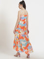 Premium Muslin Digital Print Shoulder Strap Maxi Dress With Slash Pocket
