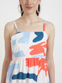Premium American Crepe Digital Print Shoulder Strap Maxi Dress With Slash Pocket