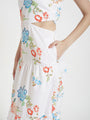 Premium Micro Digital Print Flare Maxi Dress With Slash Pocket