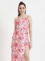 Premium American Crepe Digital Print Maxi Dress With Slash Pocket