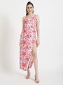 Premium American Crepe Digital Print Maxi Dress With Slash Pocket