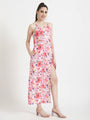 Premium American Crepe Digital Print Maxi Dress With Slash Pocket