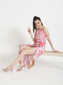 Premium American Crepe Digital Print Maxi Dress With Slash Pocket