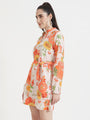 Premium Muslin Digital Print Midi Dress With Slash Pocket