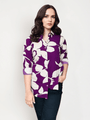 Women'S Premium Rayon Shirt With Purple Floral Print