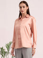 Tailored Fit European Satin Shirt With Pleated Placket