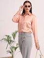 Tailored Fit European Satin Shirt With Pleated Placket