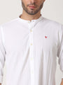 Amswan Premium Men'S Crinkle Cotton Shirt - Mandarin Collar, Long Sleeves