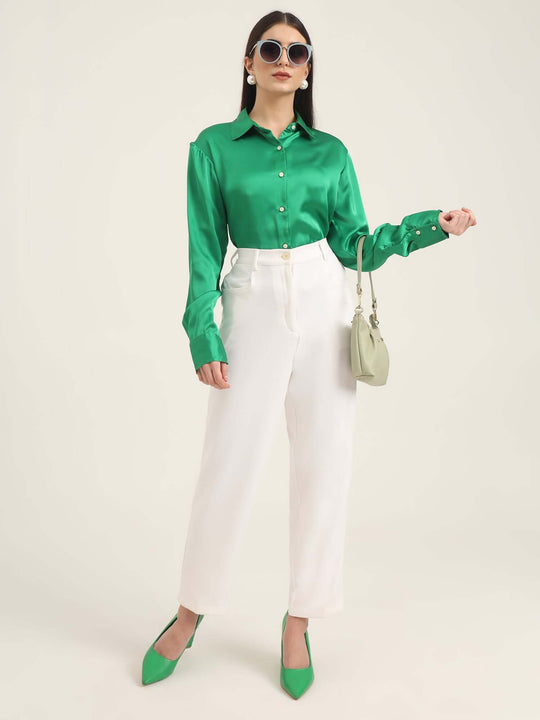 Women'S Luxury Banana Crepe Off White C Pant