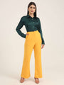 Women'S Luxury Banana Crepe Mango Flared Trouser With Slash Pocket