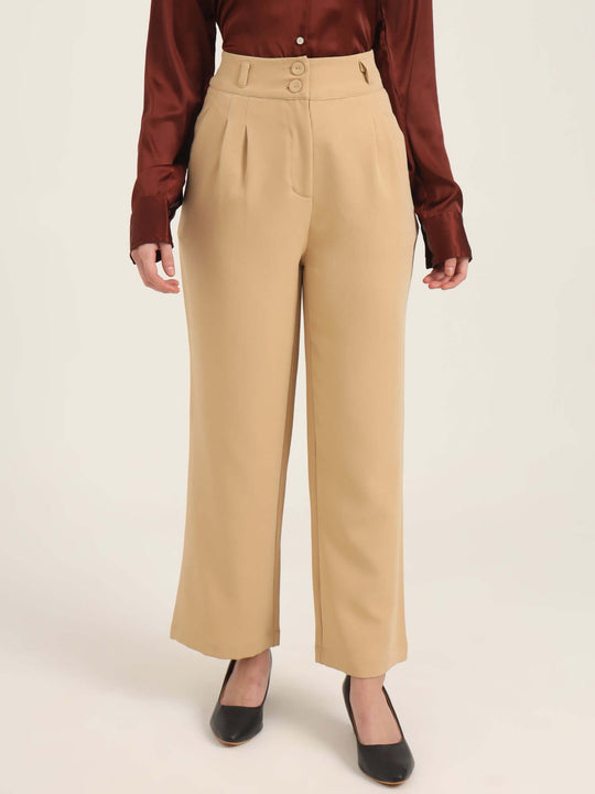Women'S Luxury Banana Crepe Wheat K Pant