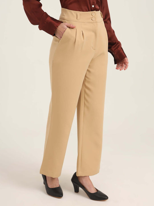Women'S Luxury Banana Crepe Wheat K Pant