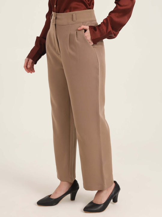 Women'S Luxury Banana Crepe Dark Beige K Pant