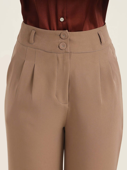Women'S Luxury Banana Crepe Dark Beige K Pant