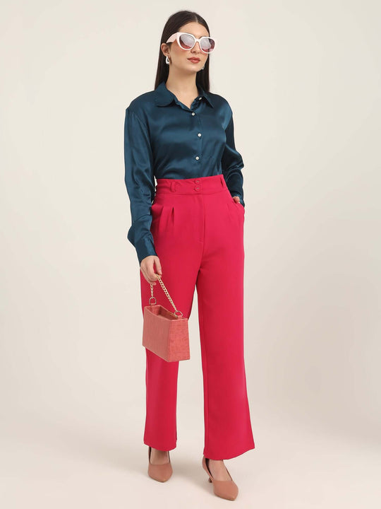 Women'S Luxury Banana Crepe Hibiscus K Pant