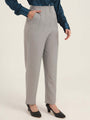 Women'S Luxury Banana Crepe Carbon Skin Fit With Multi Pleated Trouser