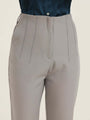 Women'S Luxury Banana Crepe Carbon Skin Fit With Multi Pleated Trouser