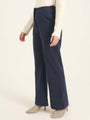 Women'S Premium Indigo Knit Flared Trouser With Slash Pocket