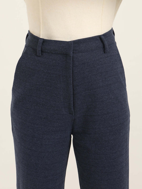 Women'S Premium Indigo Knit Straight Fit With Flap Pocket Trouser