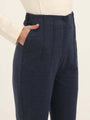 Women'S Premium Indigo Knit Multi Pleated Trouser