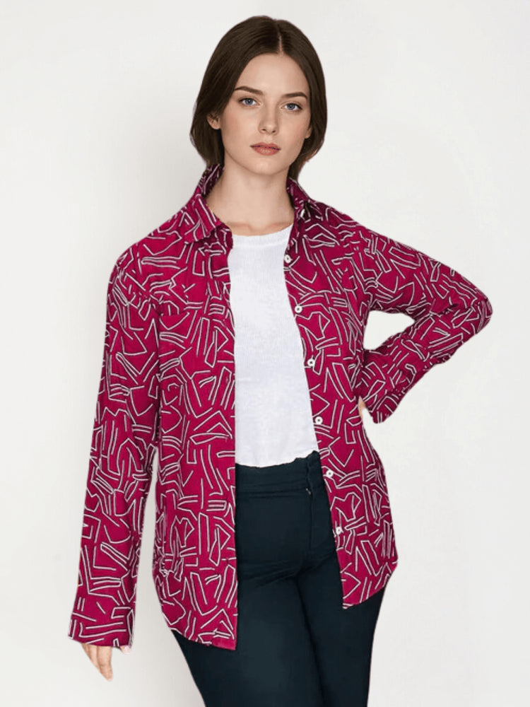 Women'S Premium Rayon Shirt With Spread Collar