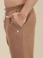 Mens Brown Cotton Fleece Winter Shorts