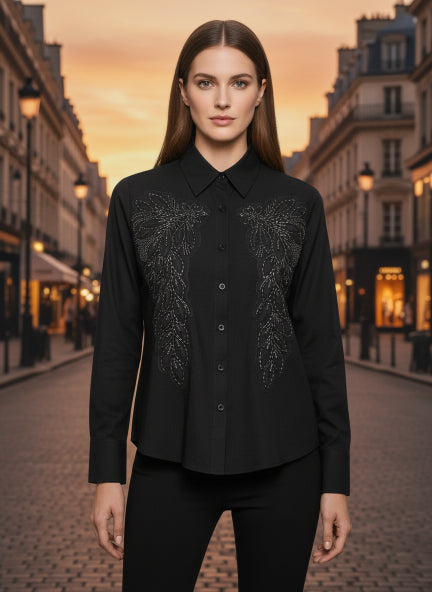 Elegant Embroidered Formal Shirt for Women