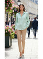 Mint Green Regular Fit Solid Satin Shirt