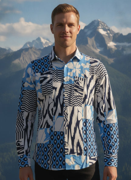 Men'S Premium Rayon Shirt With Tropical Print