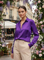 Purple Regular Fit Summer Satin Shirt