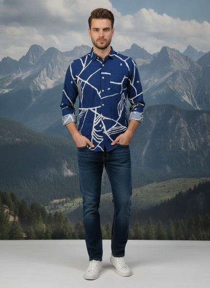 Men'S Premium Rayon Shirt With Abstract Print