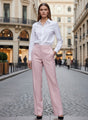 Banana Crepe Rose Pink Straight Fit With Flap Pocket Trouser