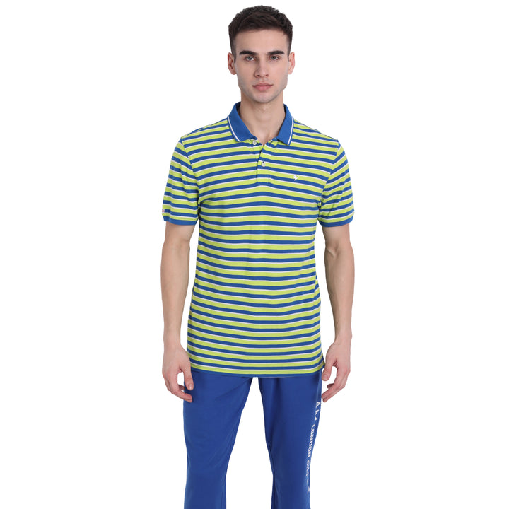 Premium Cotton Striped Half Sleeve Polo