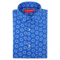 Women'S Premium Rayon Shirt With Blue Block Print