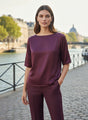 Elegant Deep Plum European Satin Top