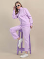 Amswan Premium Cotton Women'S Lilac Zip-Up Sweatshirt