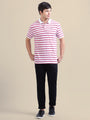 Navy Casual Trousers Solid Cotton Lycra, Smart Fit