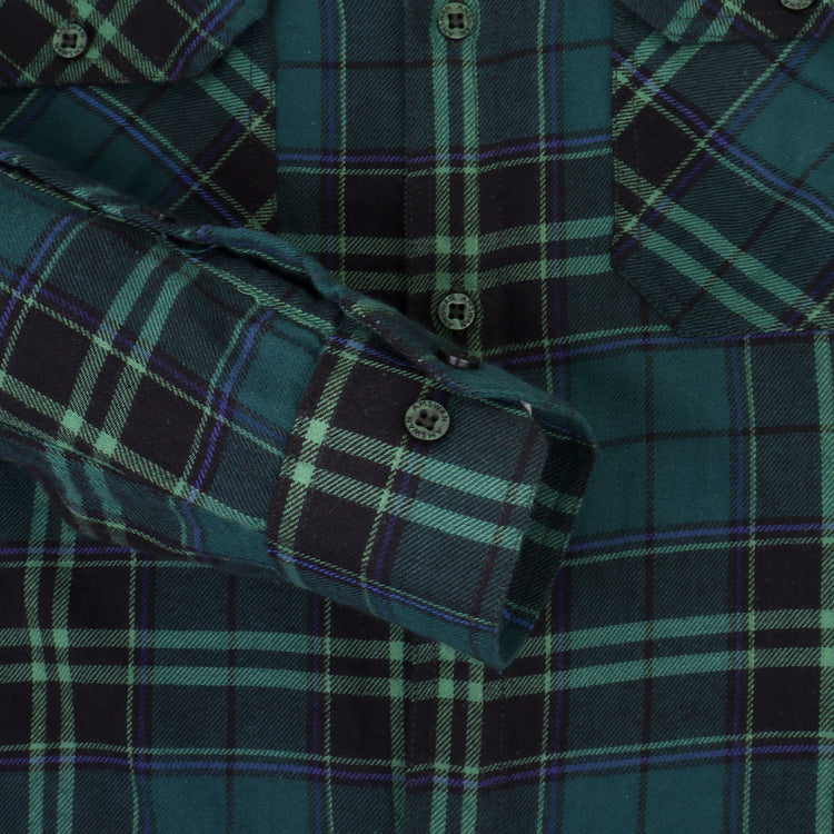 Premium Cotton Dark Green Plaid Flannel Shirt