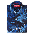 Women'S Premium Rayon Shirt With Tropical Blue Print