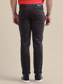 Black Casual Trousers Solid Cotton Lycra Smart Fit